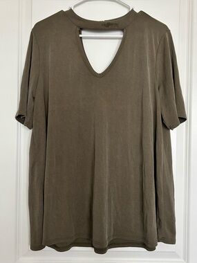 NWI (XL) Ribbed Olive Green Top